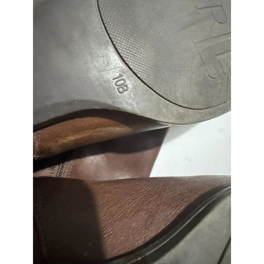 Ralph Lauren Meveah leather high boots chocolate brown equestrian women 10B